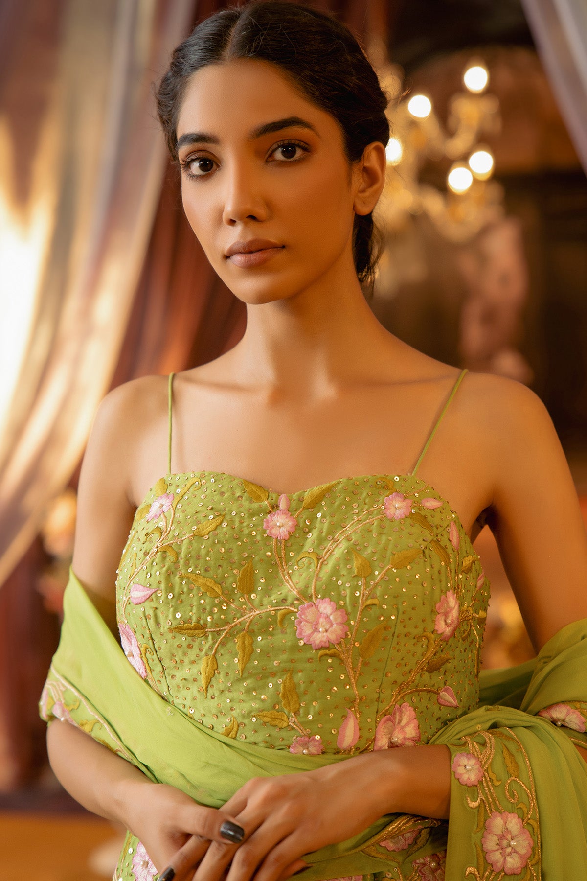 LIME GREEN Spadhetti with Gharara