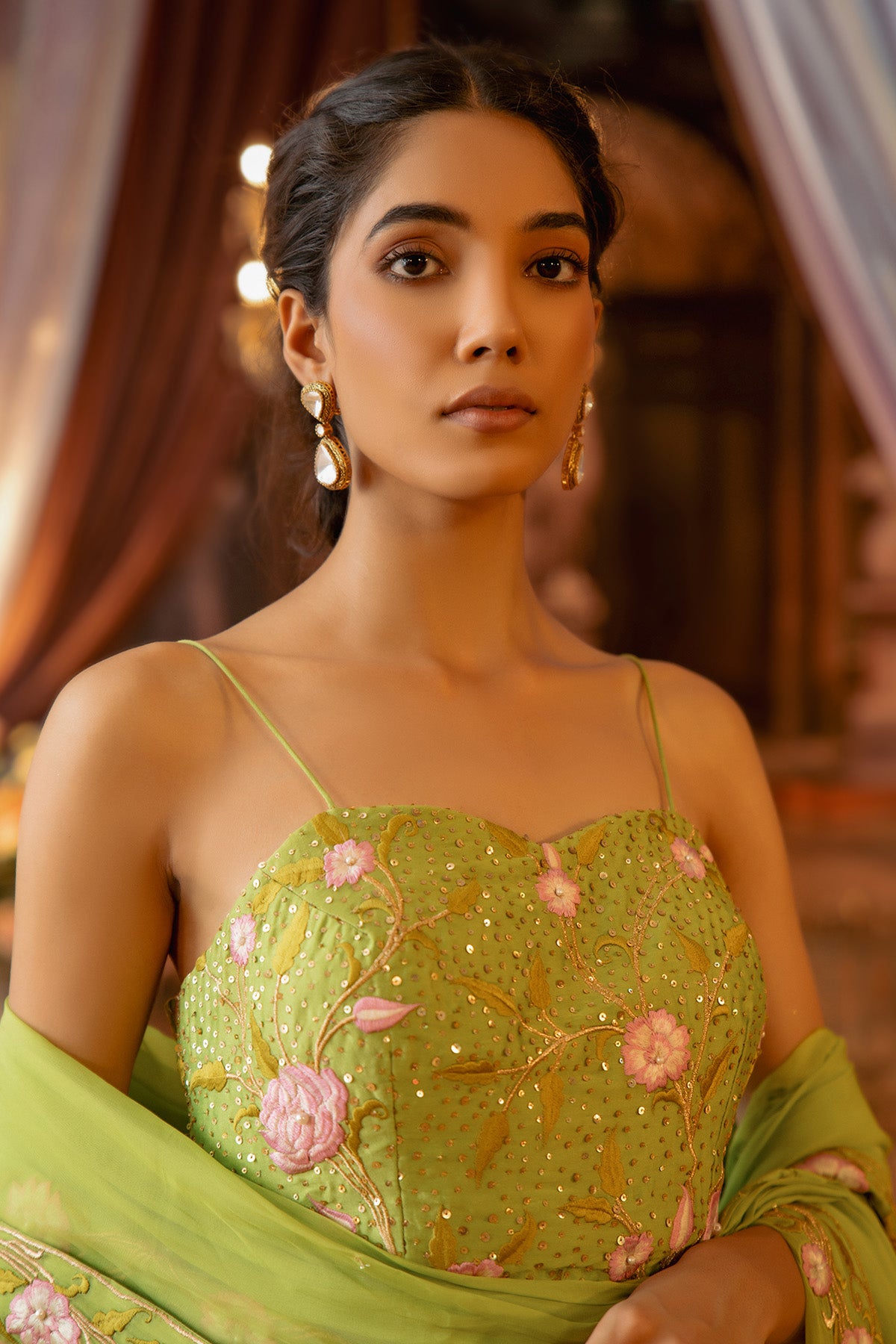 LIME GREEN Spadhetti with Gharara