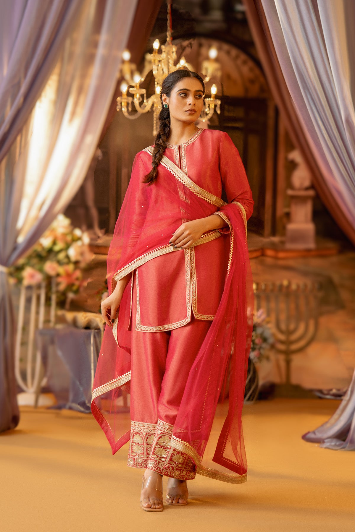 Magenta pink jacket suit