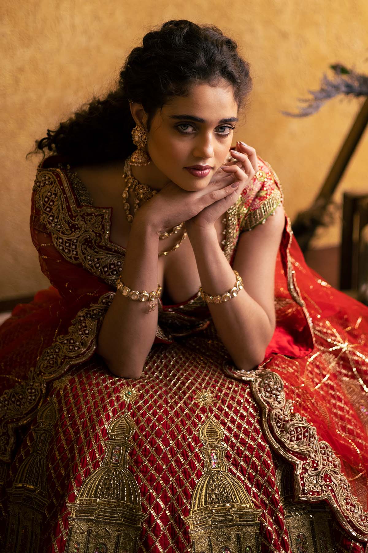 Red St. Petersburg Lehenga