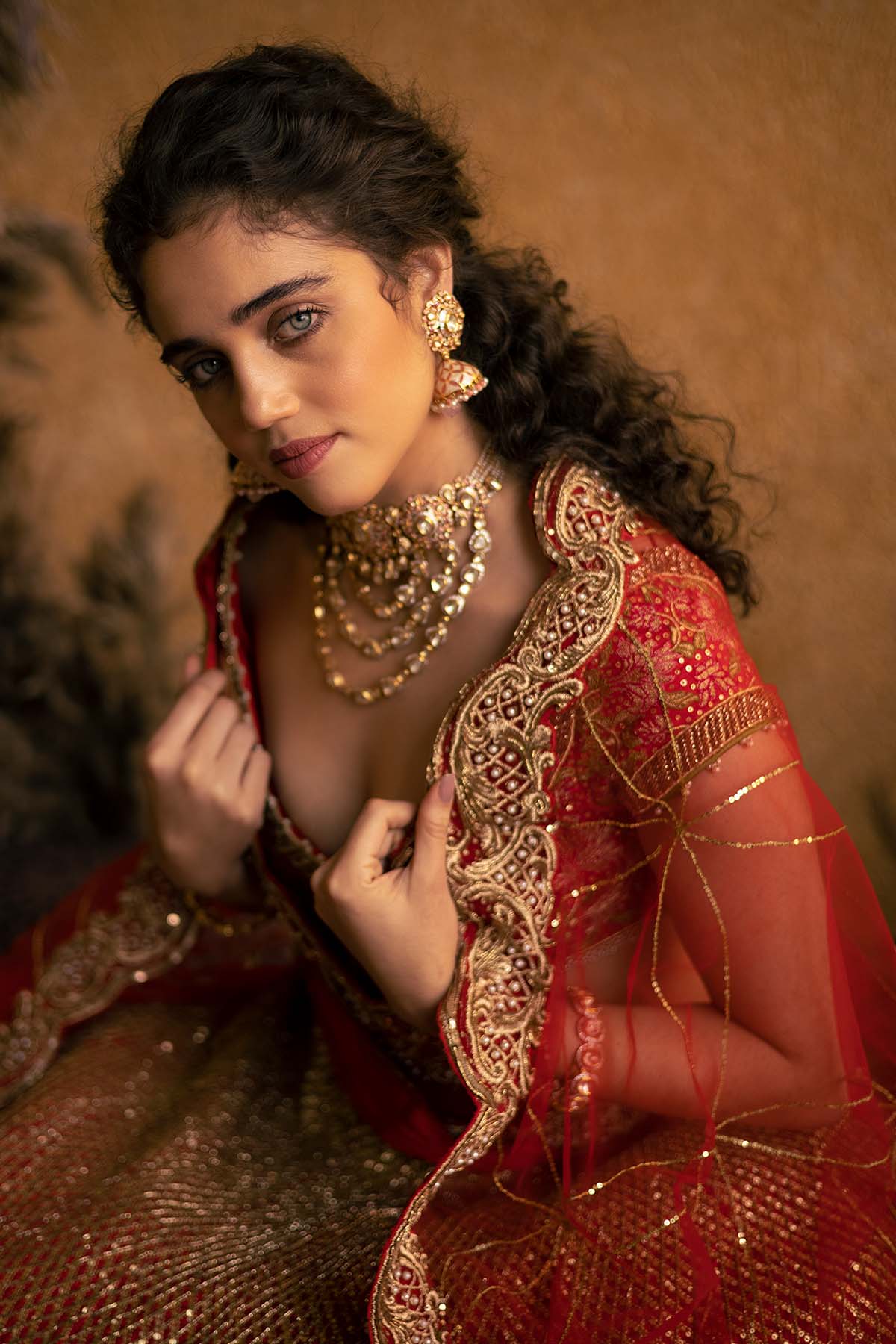 Red St. Petersburg Lehenga