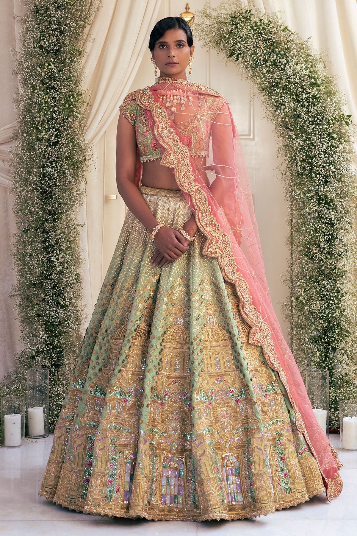 Pstachio Green St. Petersburg Lehenga