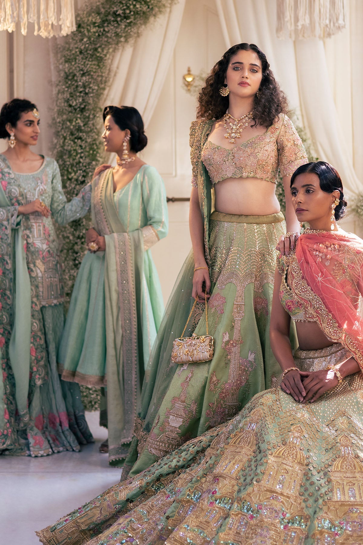 Pastel Green Fountain Lehenga