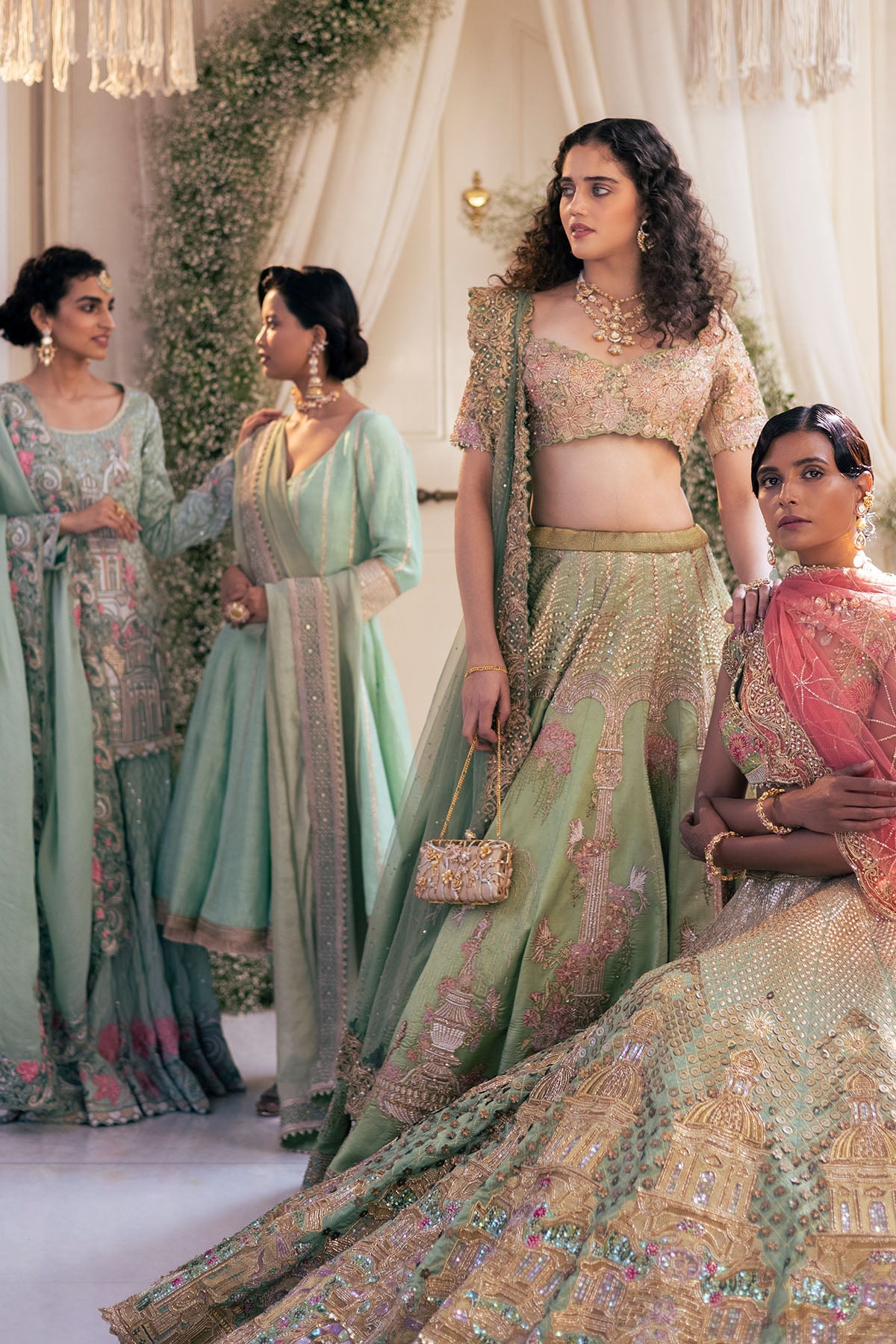 Pastel Green Fountain Lehenga