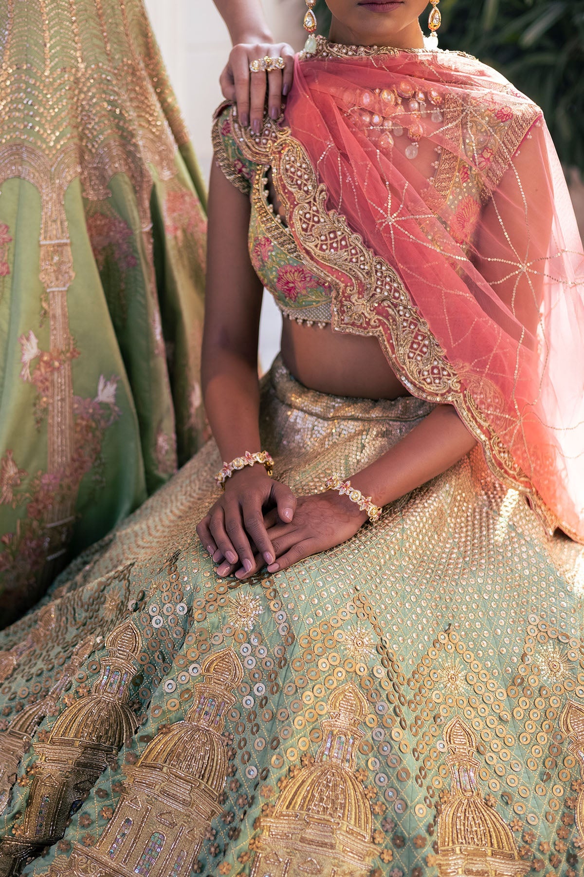 Pstachio Green St. Petersburg Lehenga