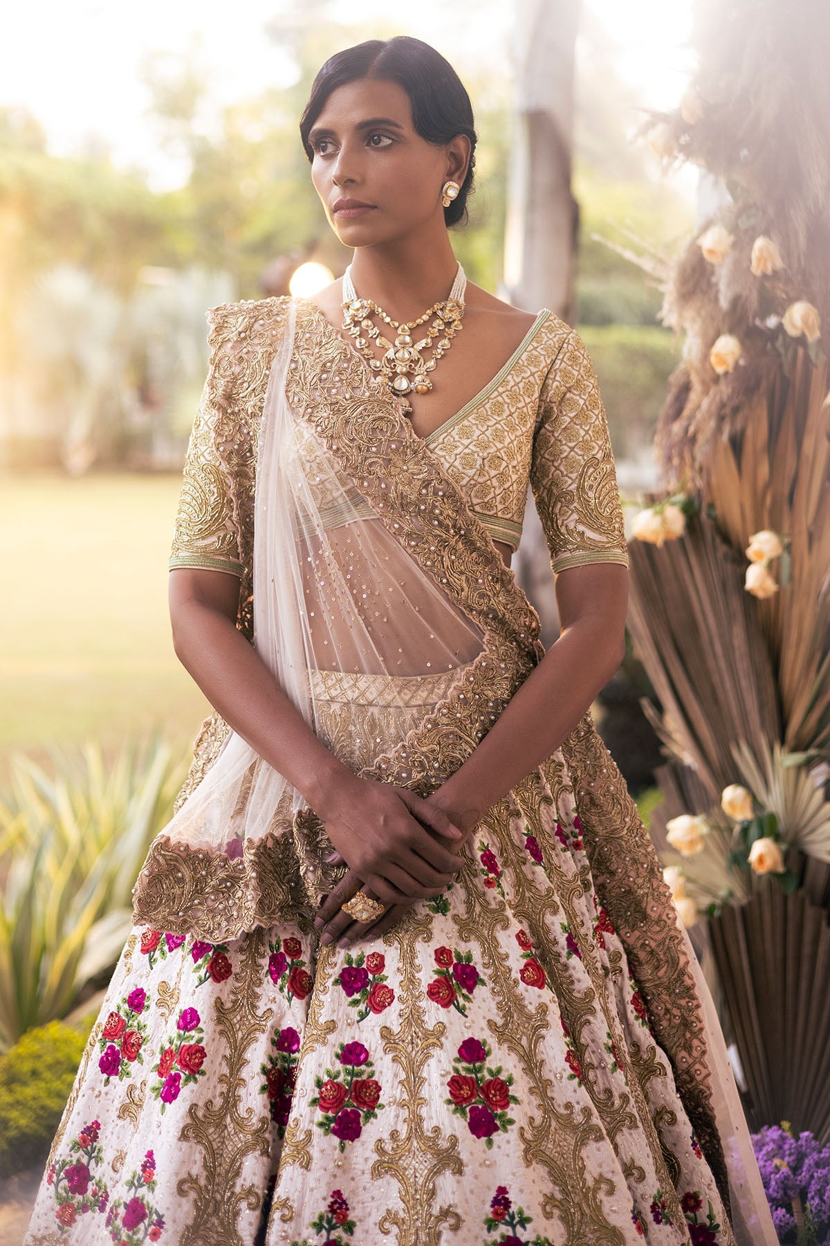 Pink Roses Lehenga