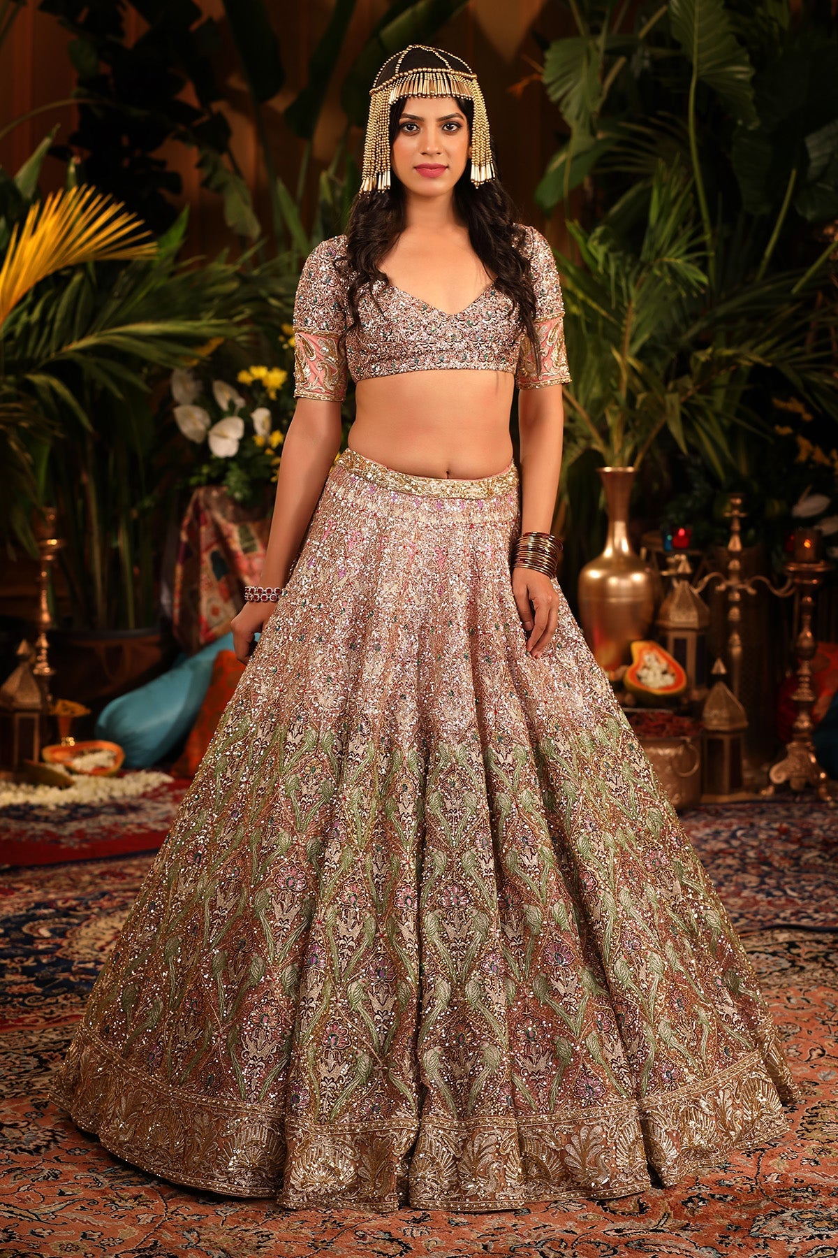 A Exquisite Dual Pink Tone Tulle Lehenga