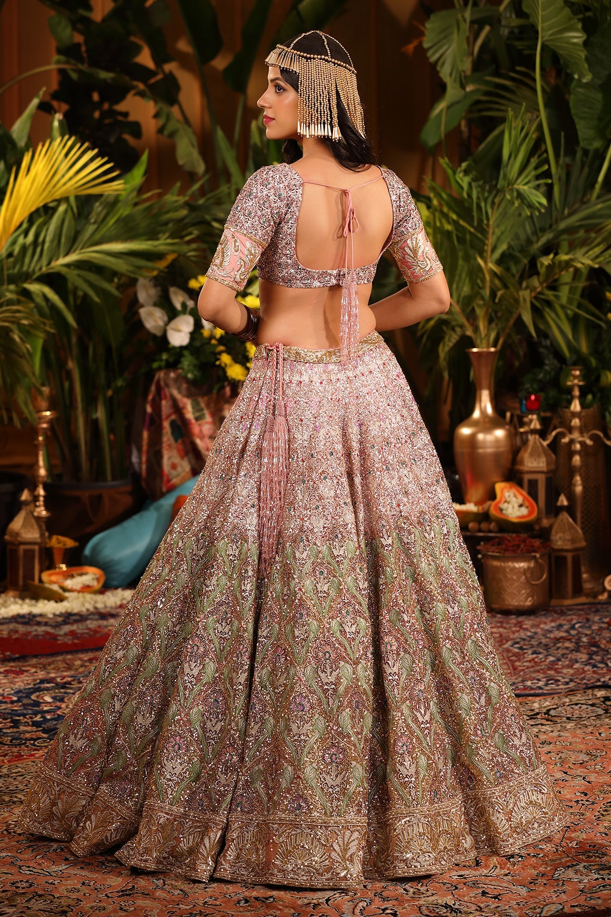 A Exquisite Dual Pink Tone Tulle Lehenga