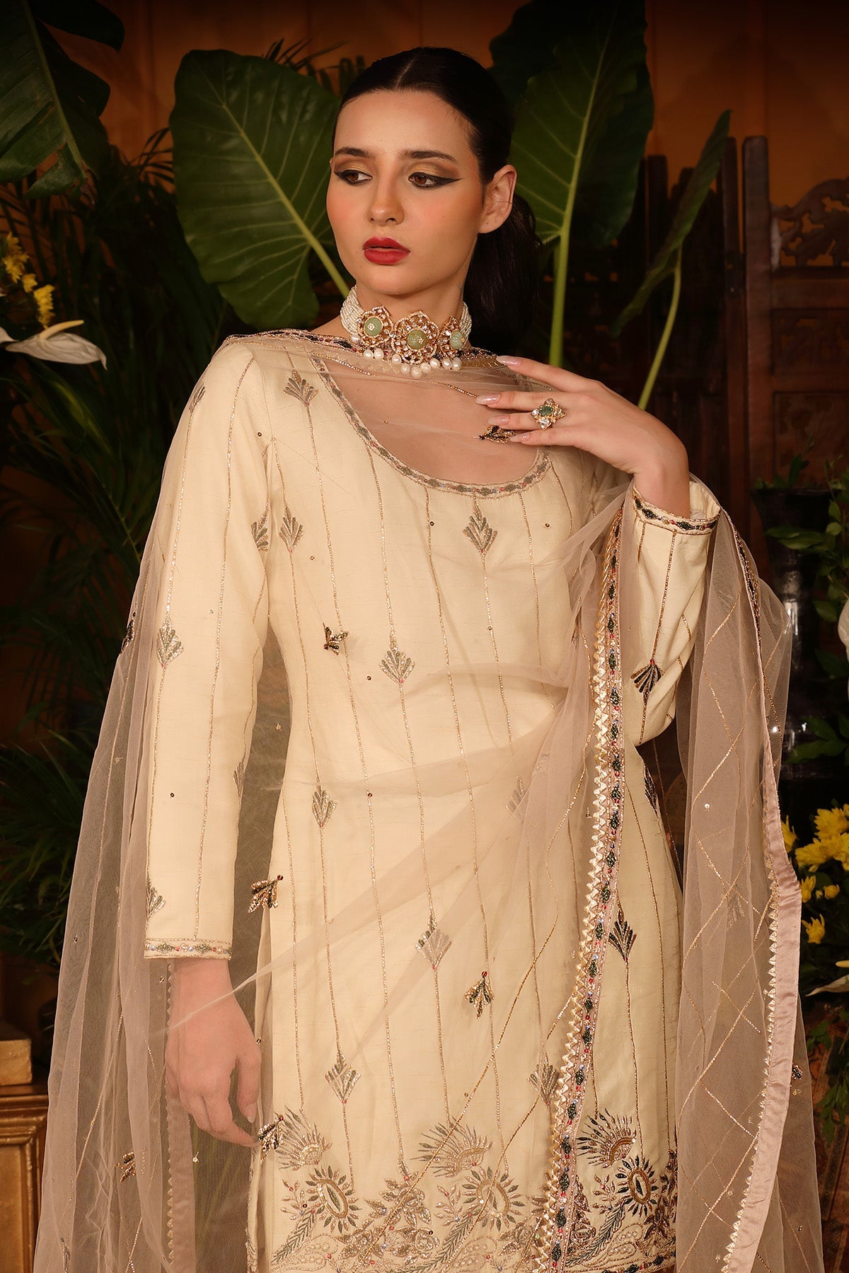 Ivory Raw Silk Kurti