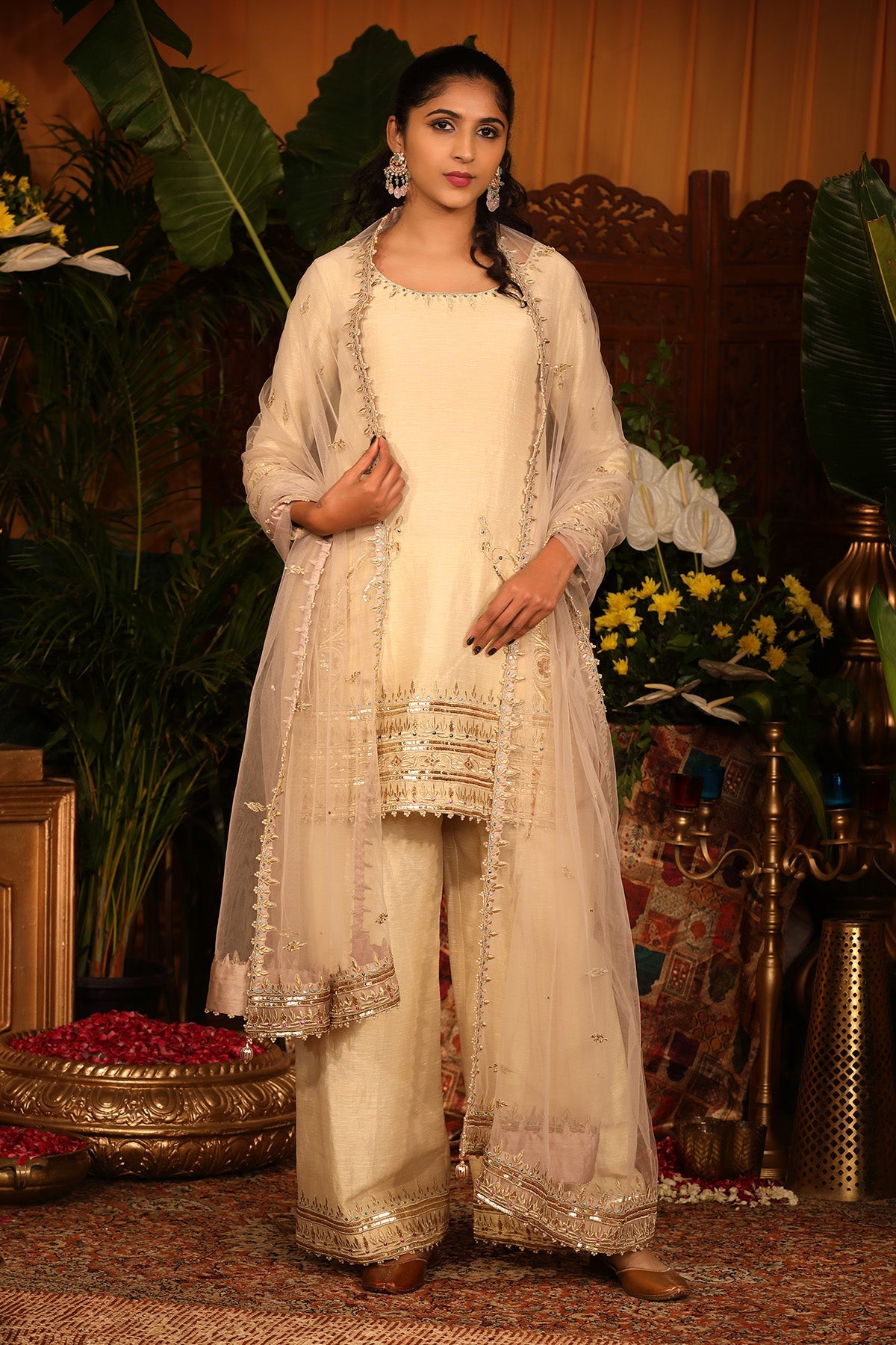 Ivory Kasab Silk Suit