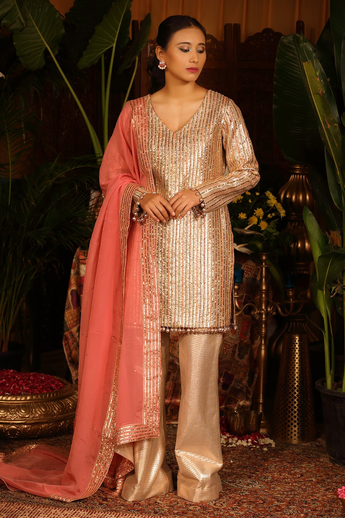 Gold Brocade Suit