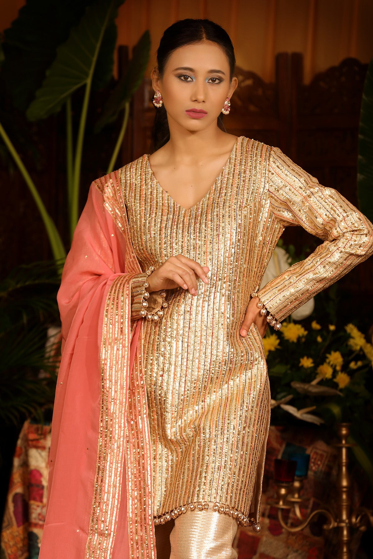 Gold Brocade Suit