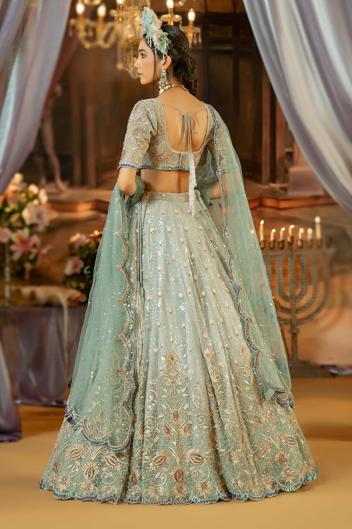 Our Ice Blue Tulle Lehenga