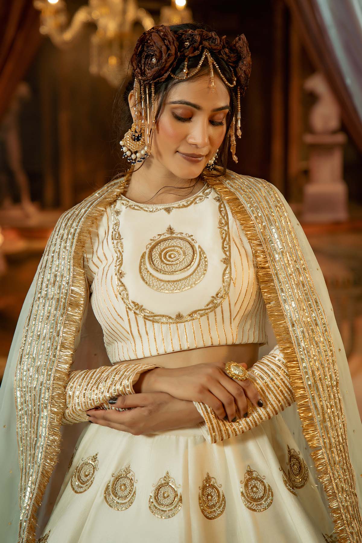 OUR IVORY RAW SILK LEHENGA