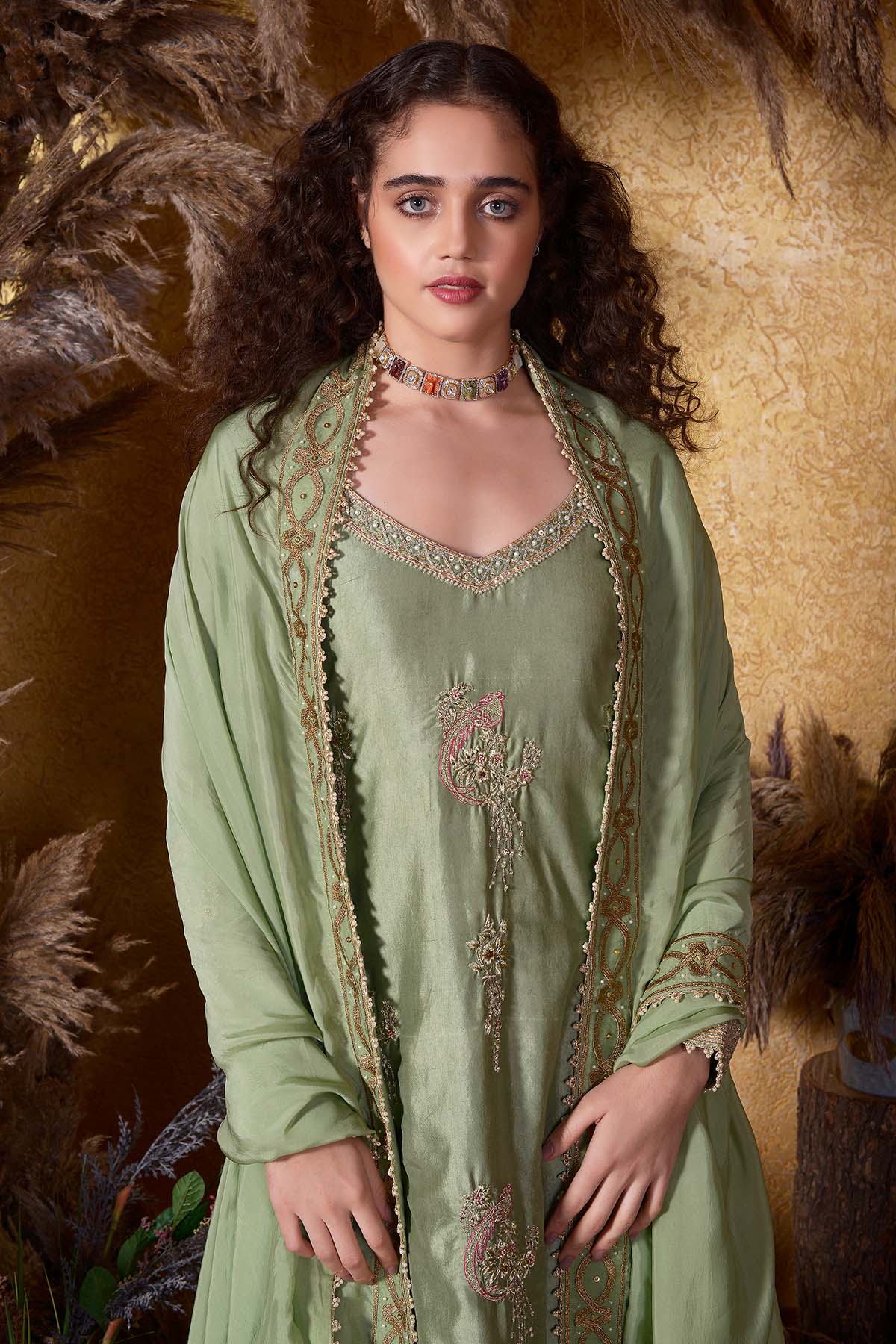 A Pistachio Green Kurta Set