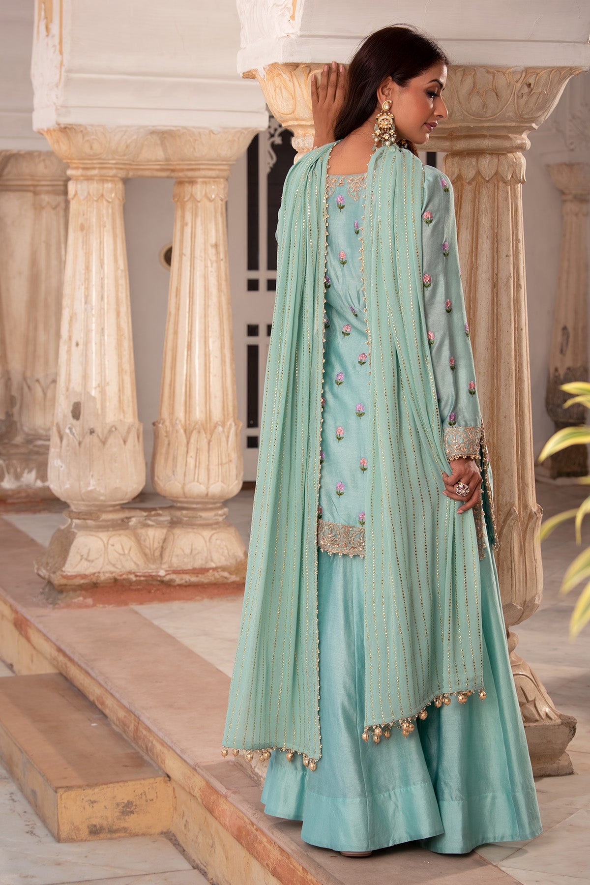 Ice Blue Chanderi Silk