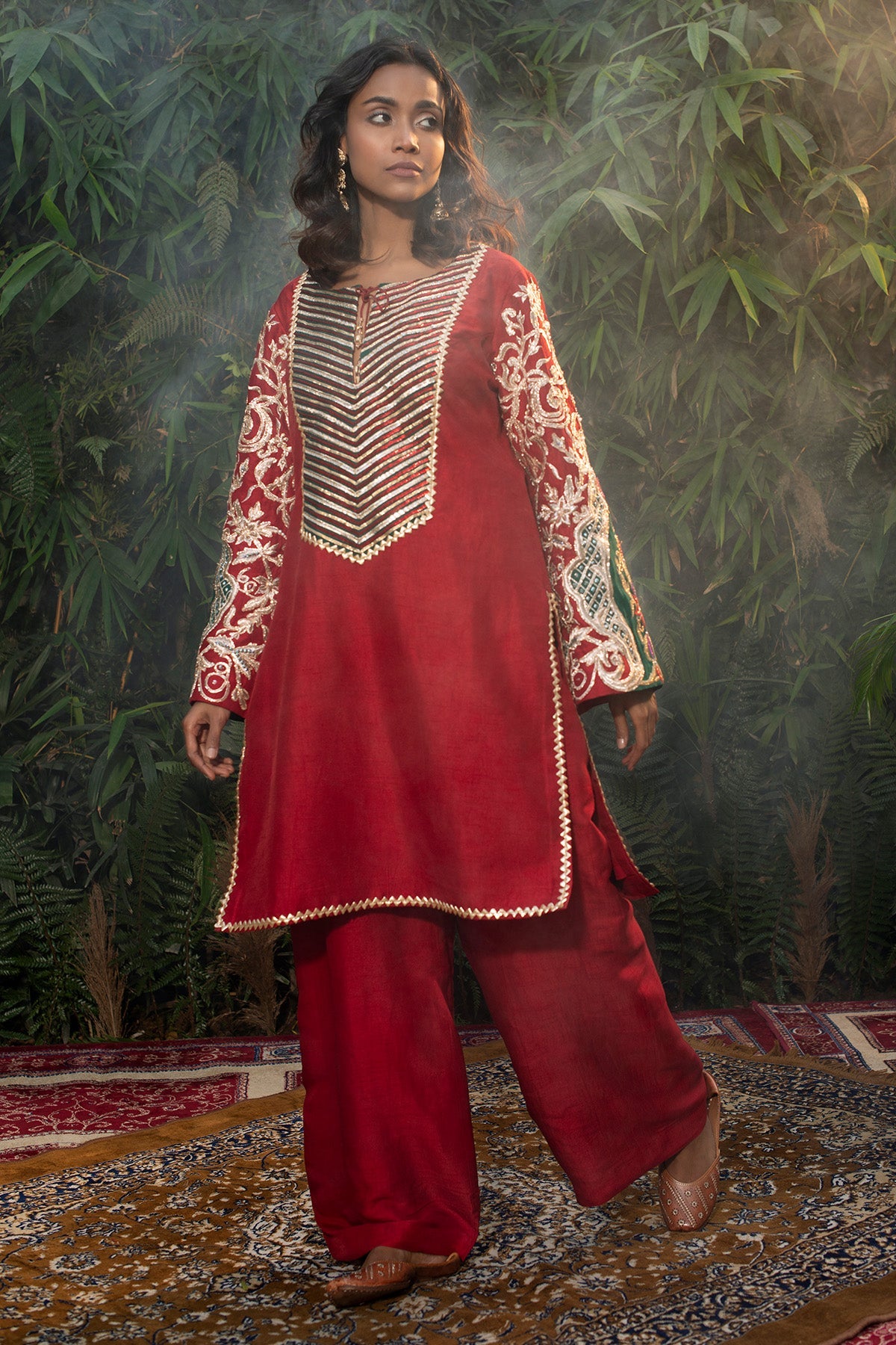 Maroon Raw Silk Kurti