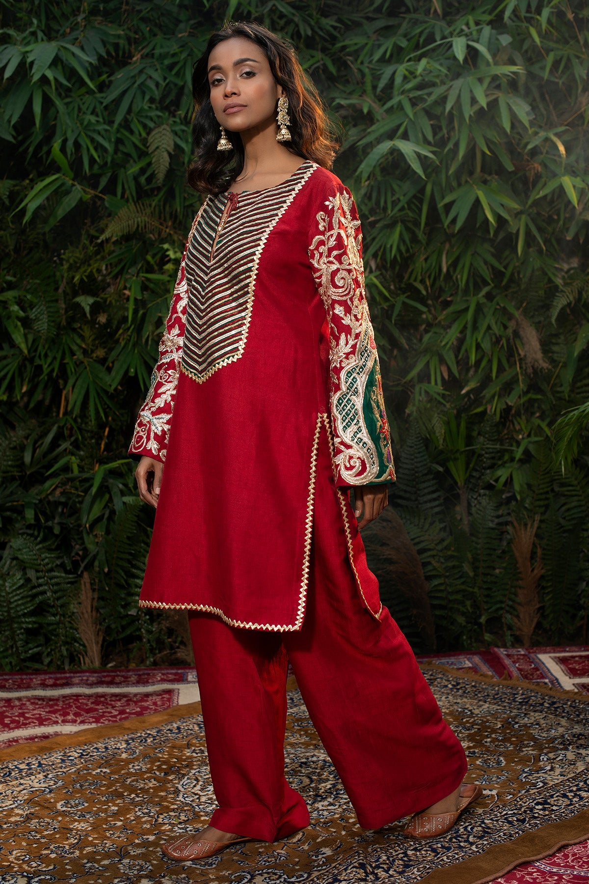 Maroon Raw Silk Kurti