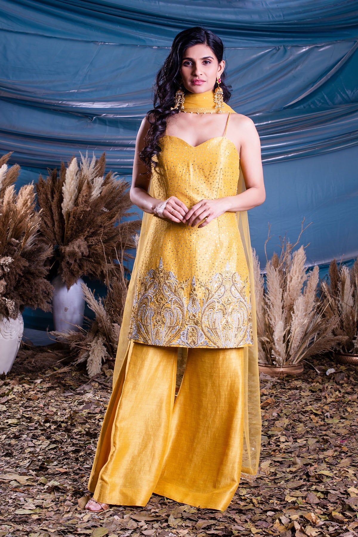 Yellow Kasab Silk Kurti