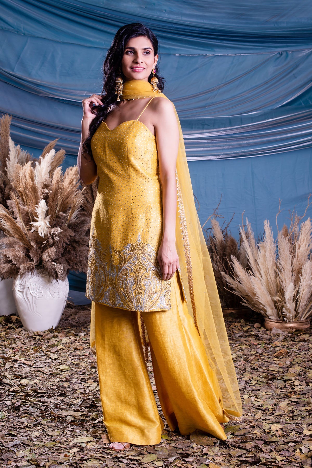 Yellow Kasab Silk Kurti