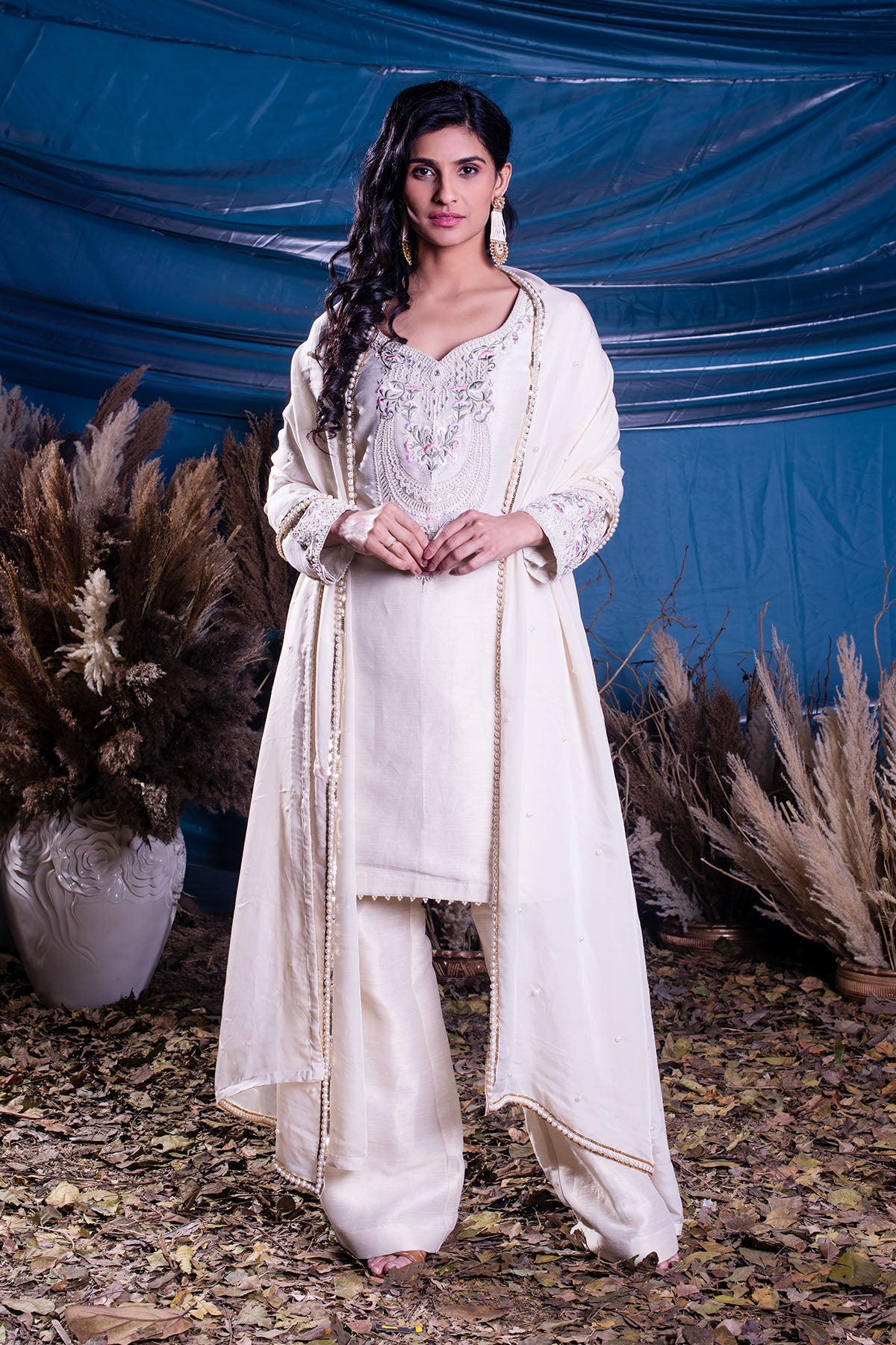 Ivory Kasab Silk Suit