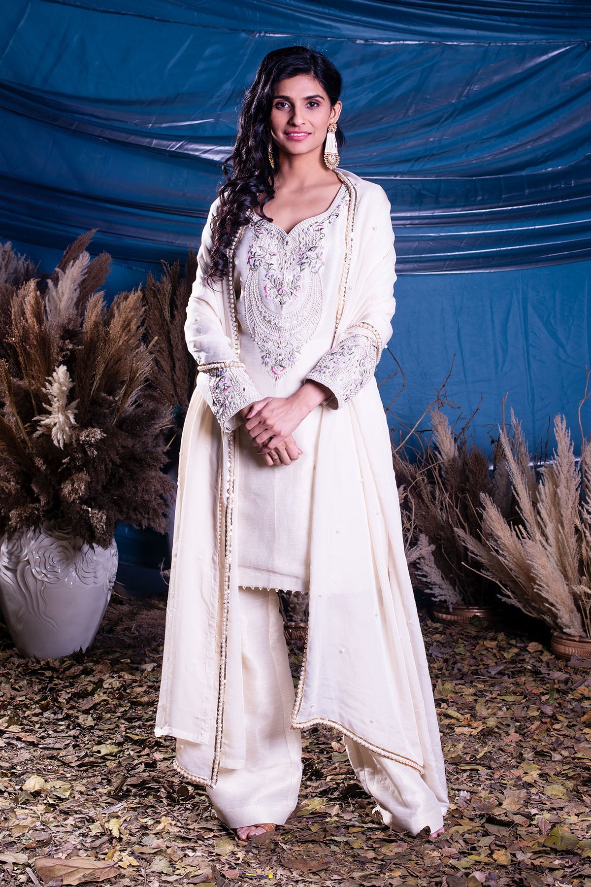 Ivory Kasab Silk Suit