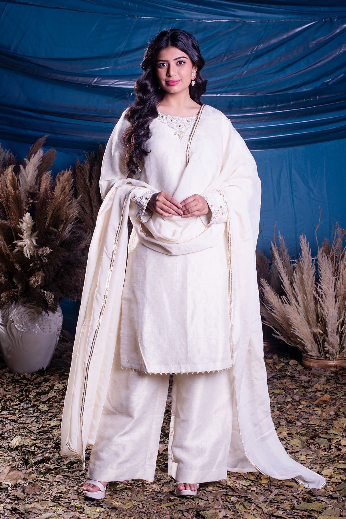 Ivory Kasab Silk Suit