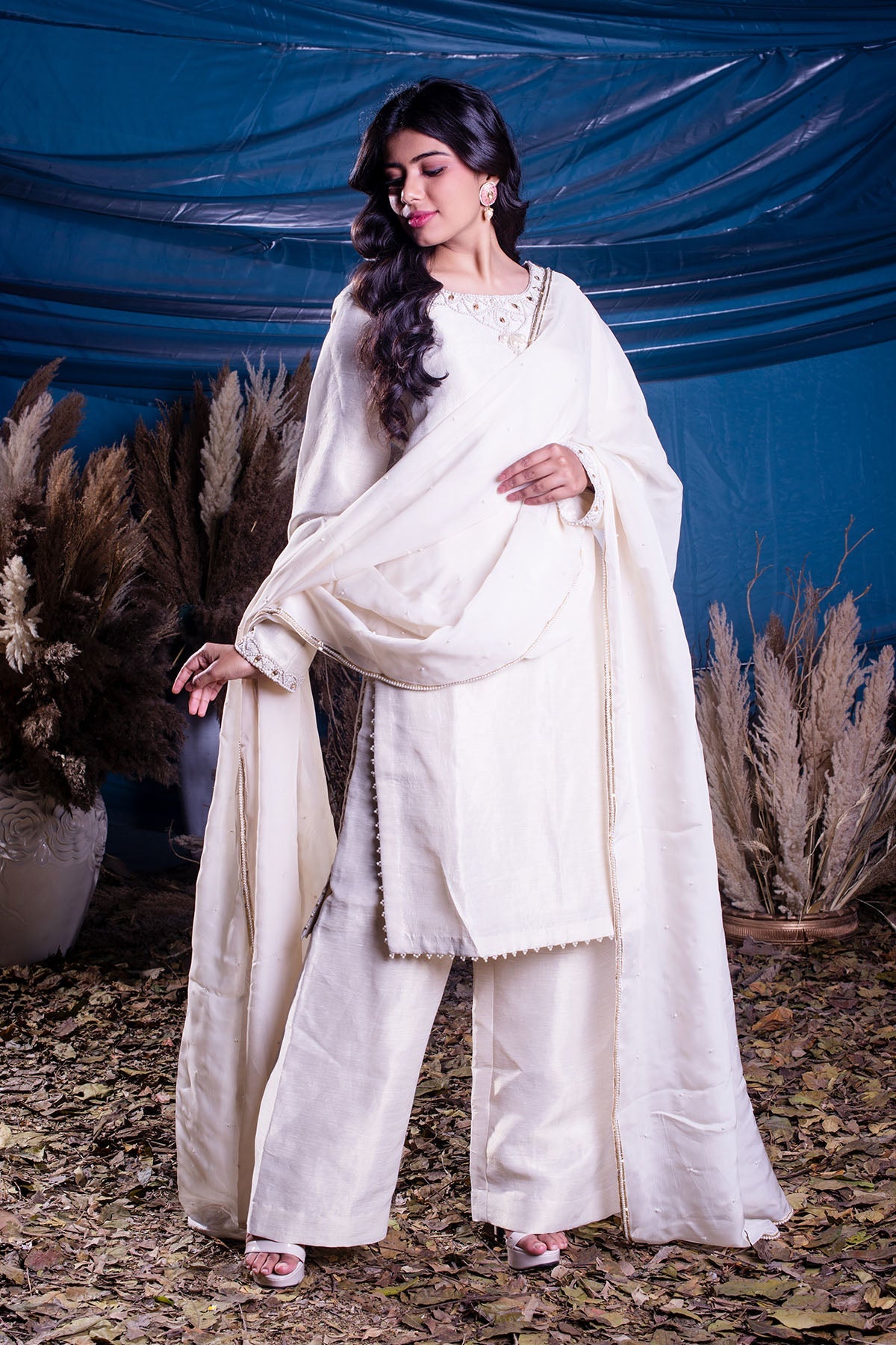 Ivory Kasab Silk Suit