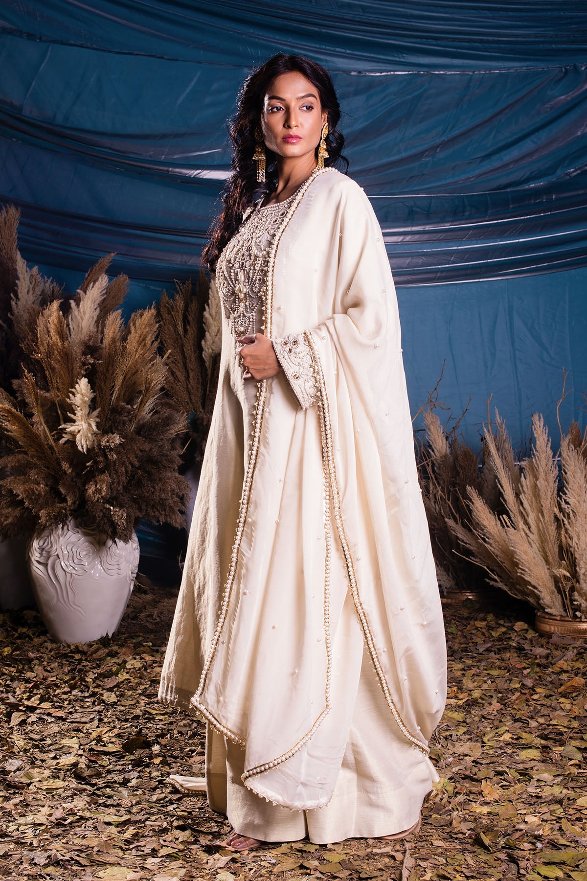 Ivory Kasab Silk Suit