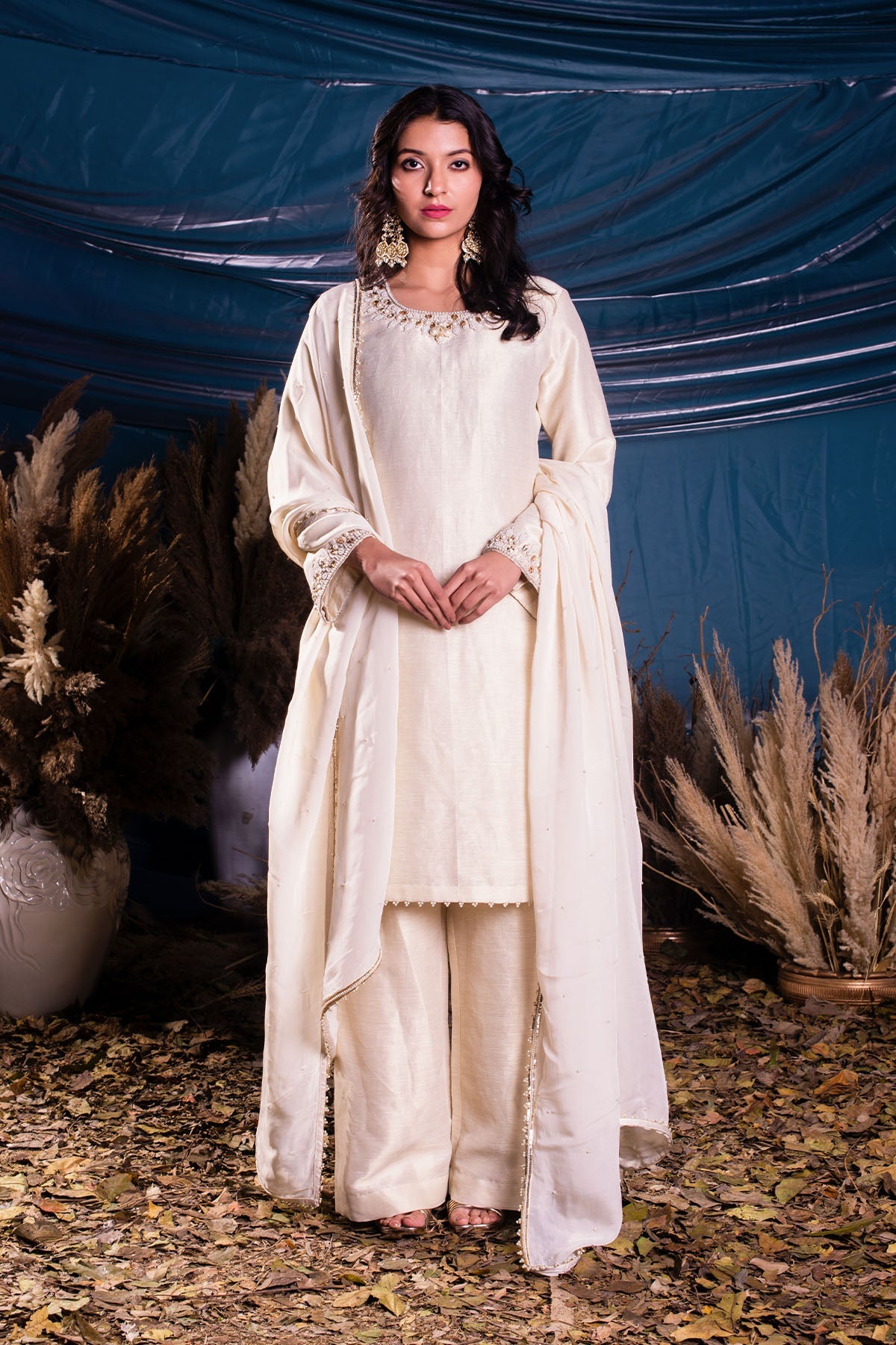 Ivory Kasab Silk Suit