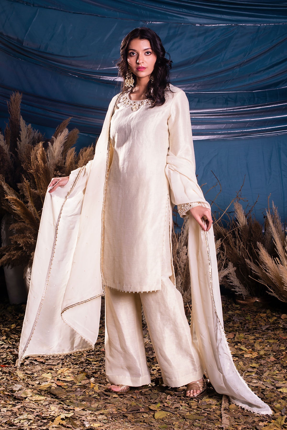 Ivory Kasab Silk Suit