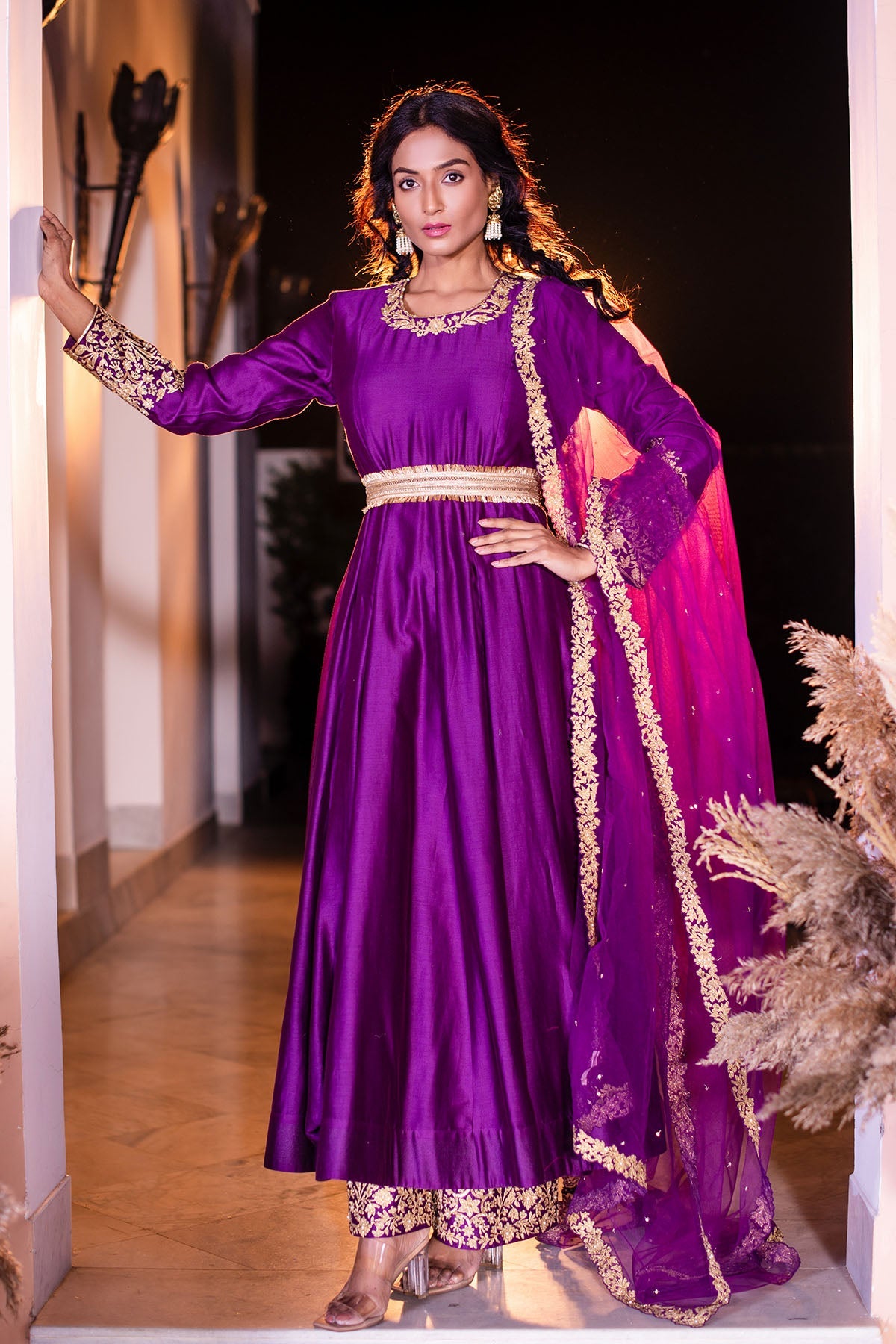  Purple Anarkali