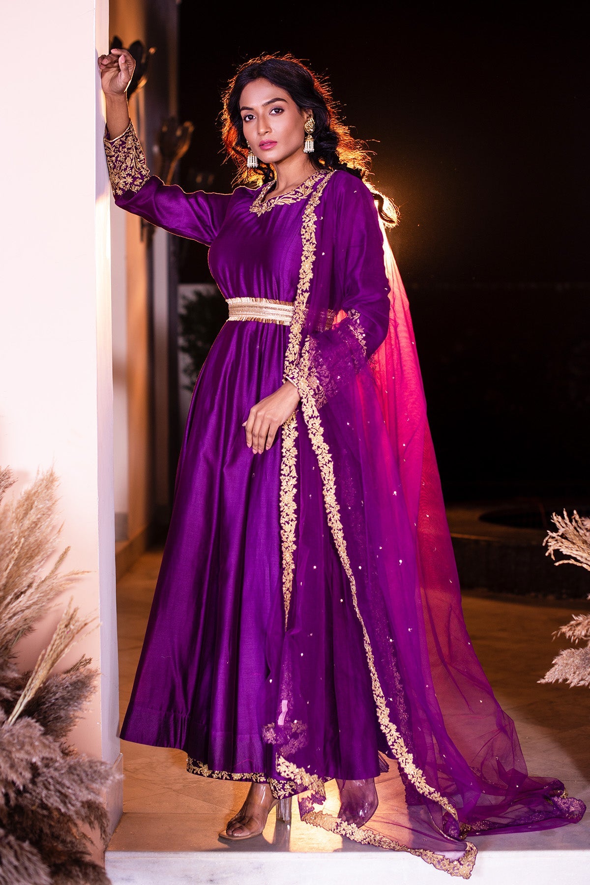  Purple Anarkali