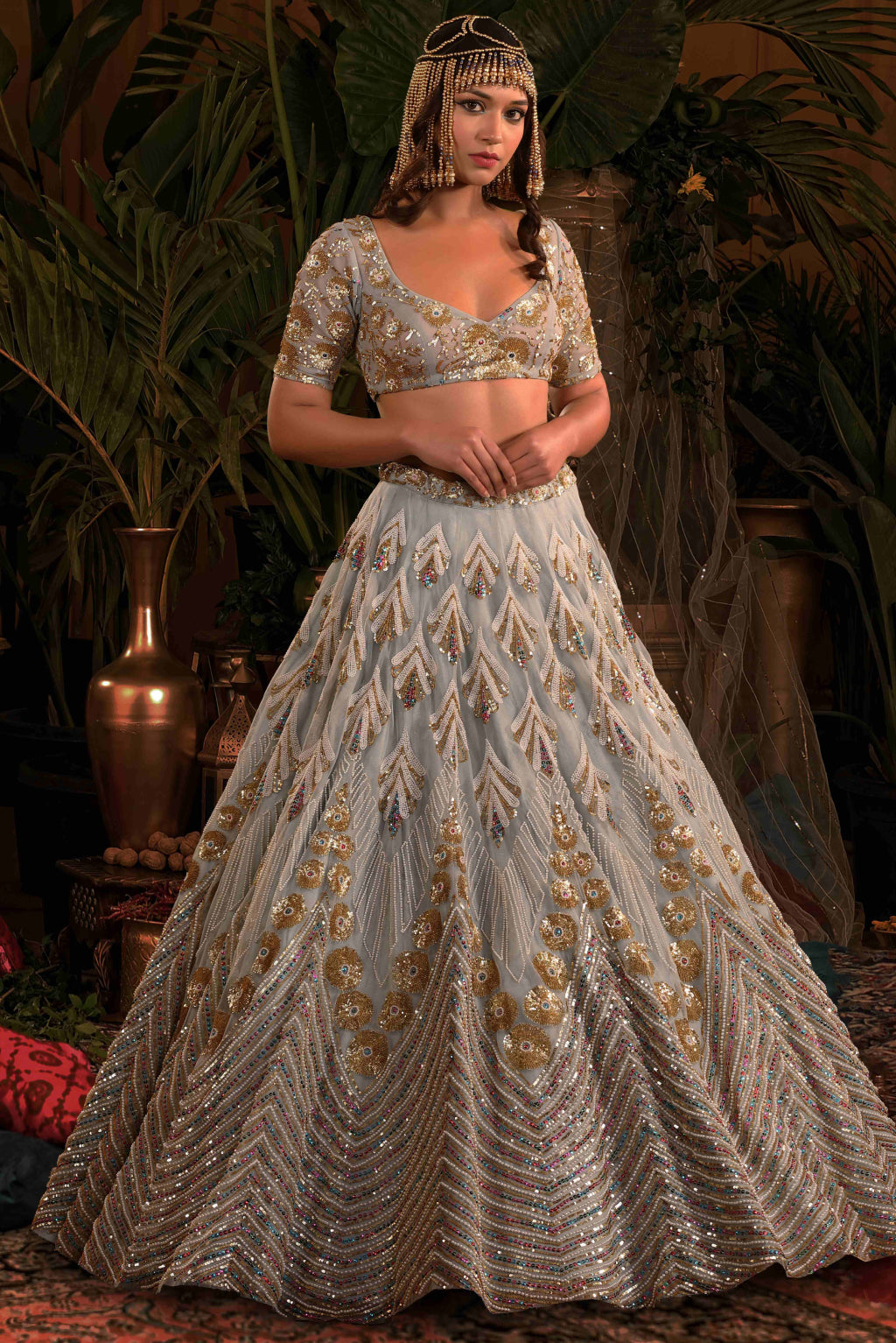 Our Ice Blue Tulle Lehenga