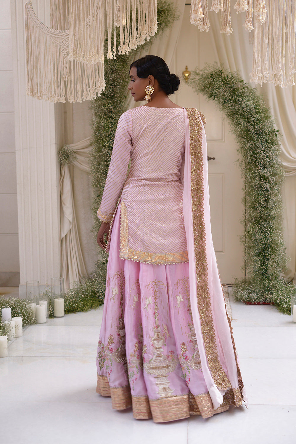 Blush Pink Fountain Sharara Set