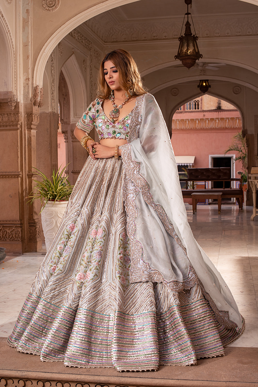 A Cold Blue Lehenga