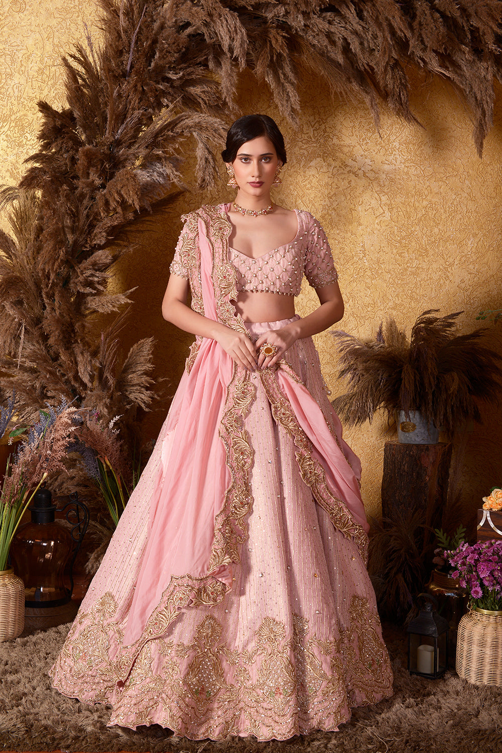 Pistel Pink Gotta Lehenga