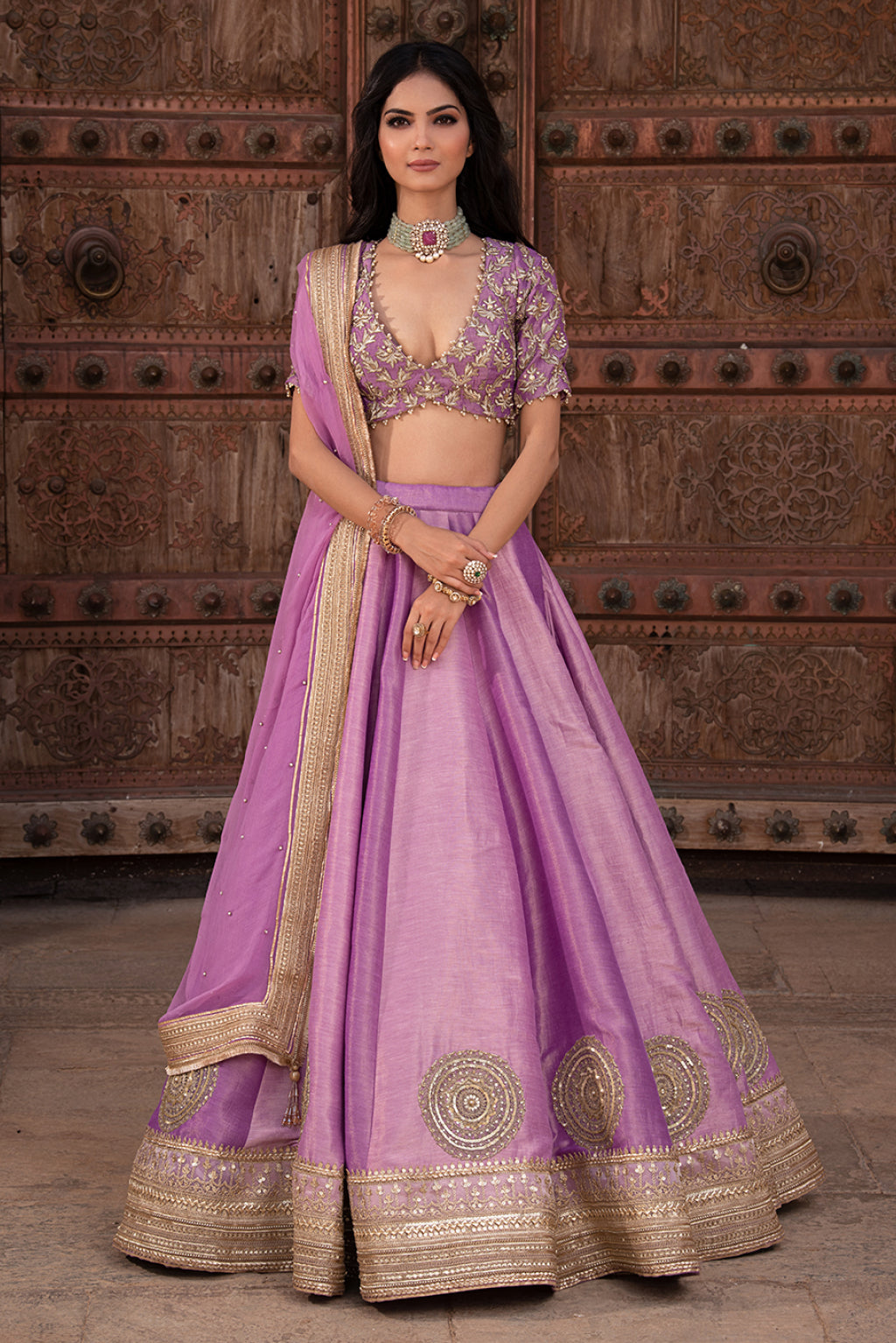 Our Lilac Kasab Silk Lehenga