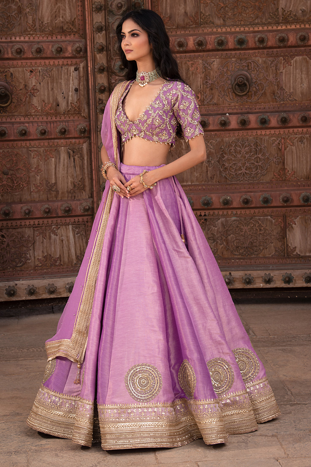 Our Lilac Kasab Silk Lehenga