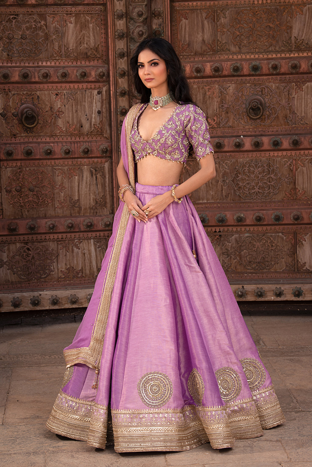 Our Lilac Kasab Silk Lehenga