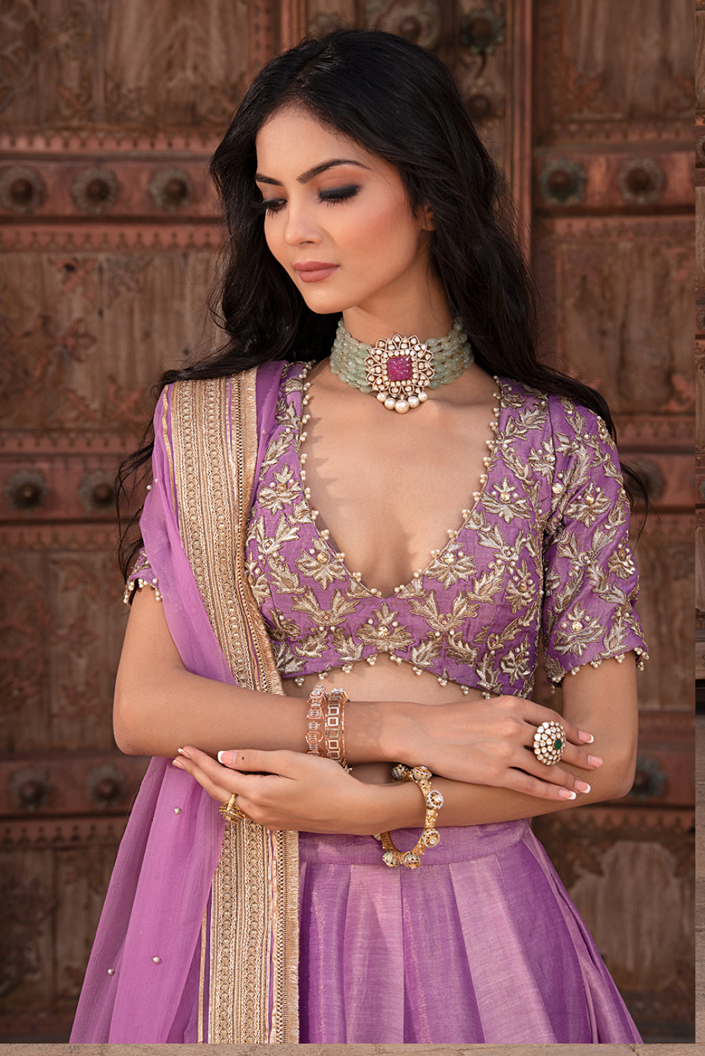 Our Lilac Kasab Silk Lehenga