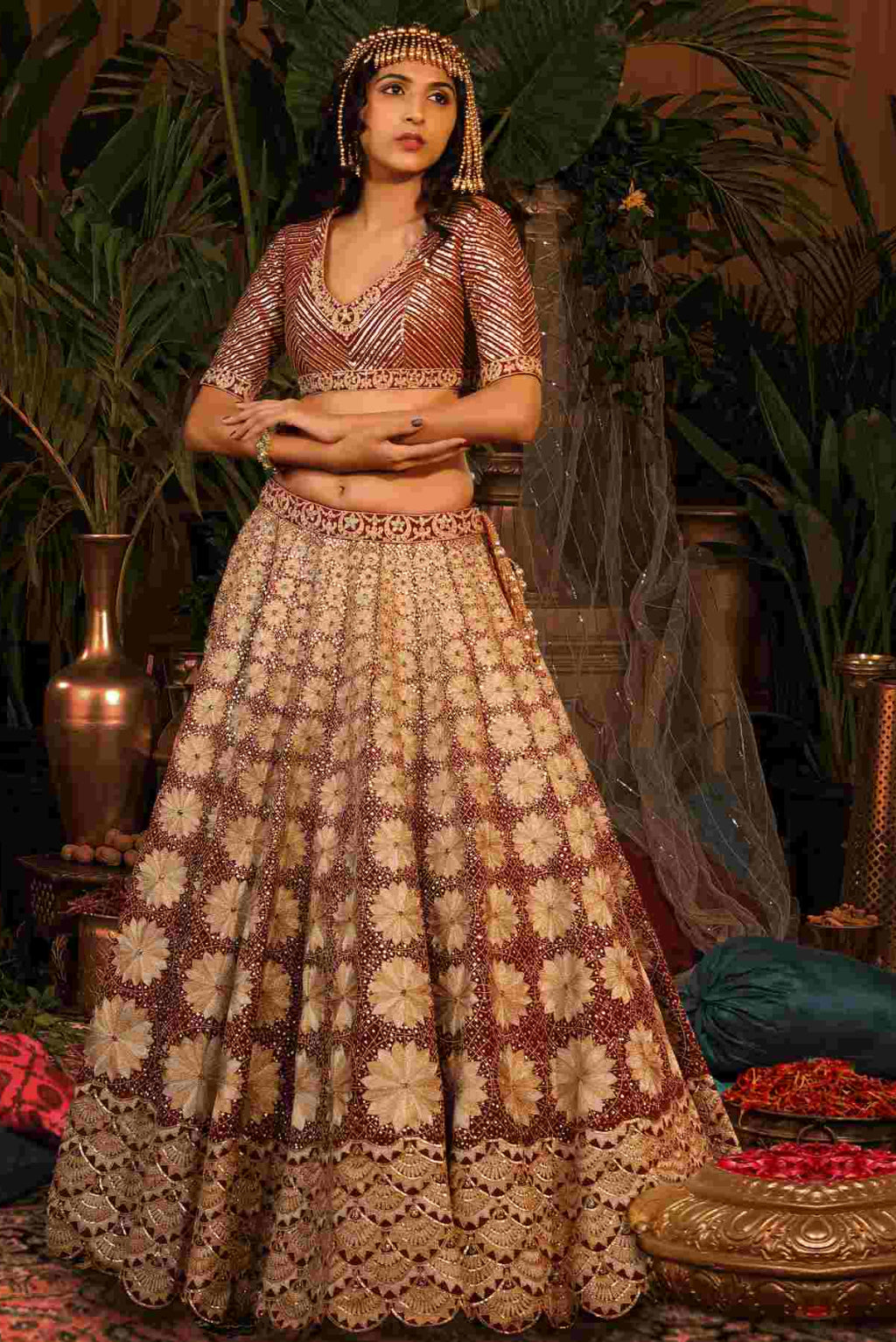 Our Maroon Raw Silk Lehenga