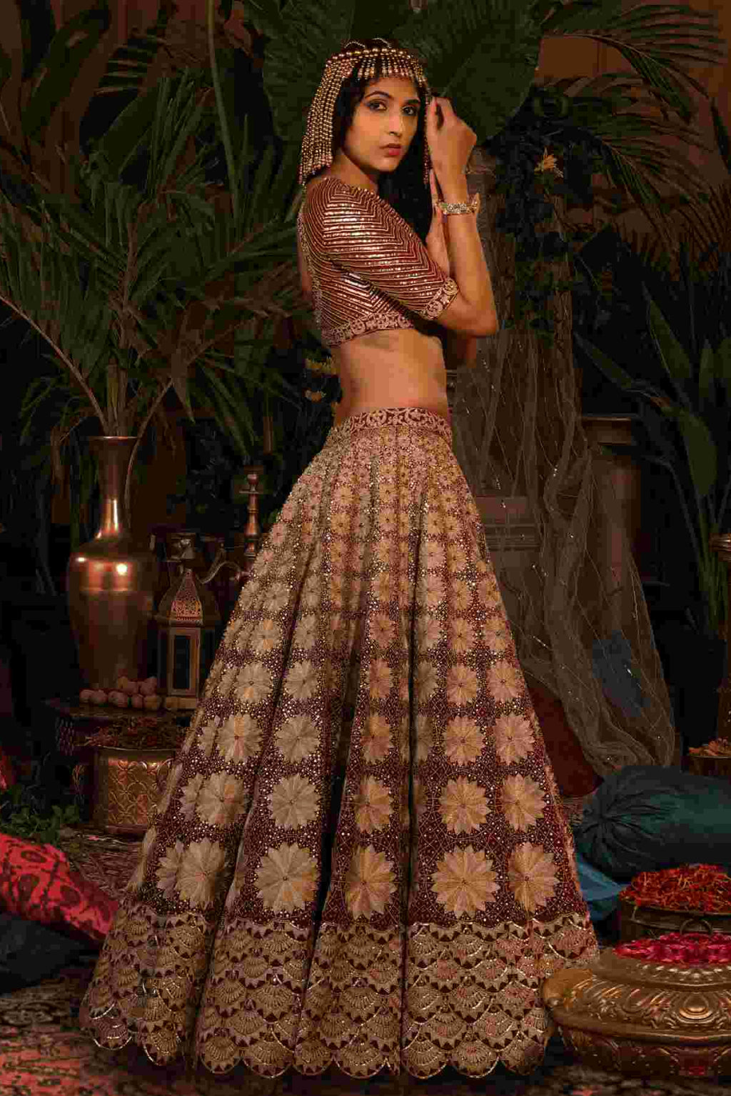 Our Maroon Raw Silk Lehenga